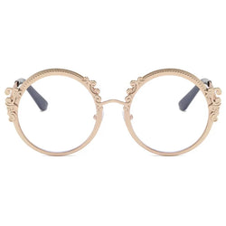 Gold Metal Frame Blue Light Blocking Spectacles for Women