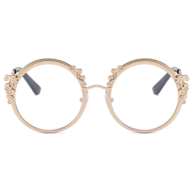 Gold Metal Frame Blue Light Blocking Spectacles for Women