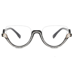 Latest Crystal Clear Semirimless Cat Eye Glasses