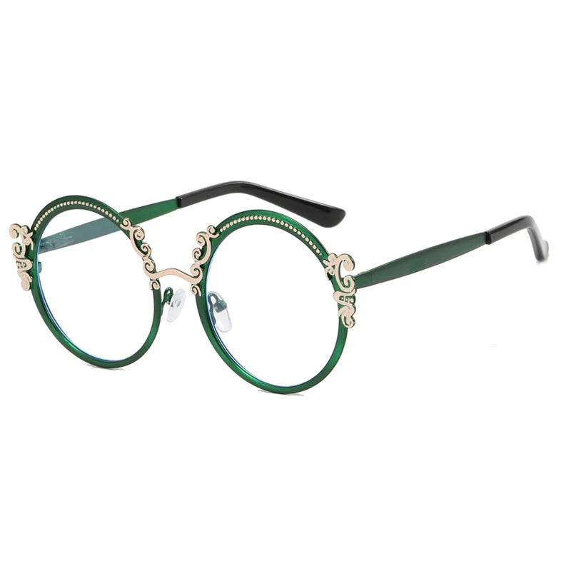 Gold Metal Frame Blue Light Blocking Spectacles for Women