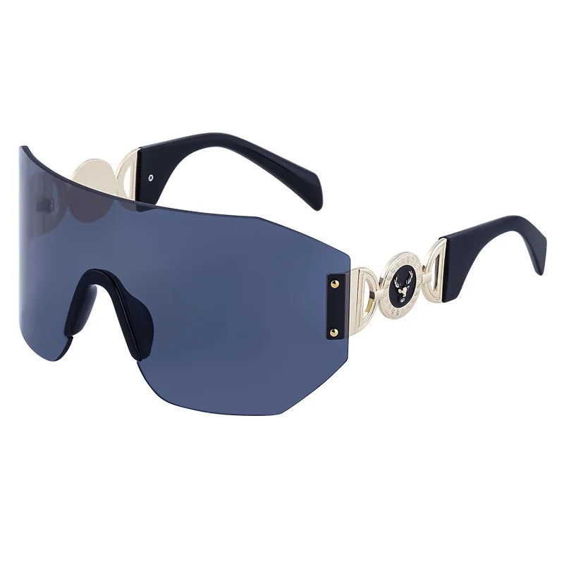 New Oversized Y2K Punk Rimless Sunglasses