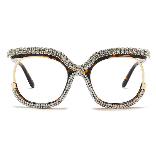 Oversized Square Diamond Decoration Frame Reading Glasses